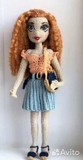 Кукла Барби анатомическая вязаная крючком