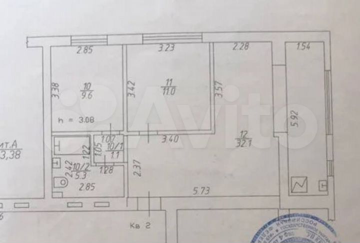 3-к. квартира, 59 м², 1/4 эт.