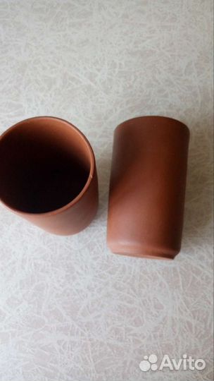 Стаканы из красной глины