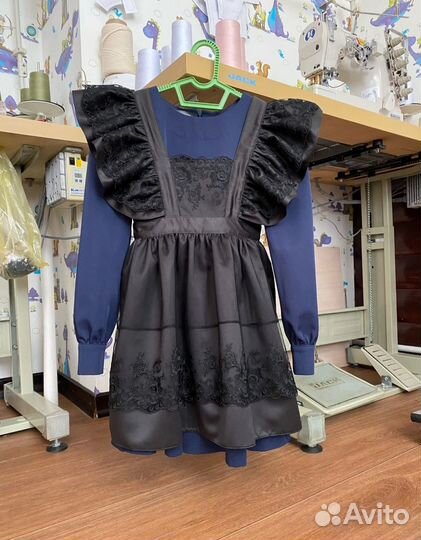 Школьный фартук черный размер любые