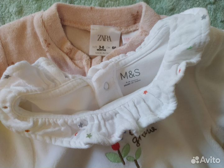 Велюровые Слипы и комбенизон 62 68 см Zara Next