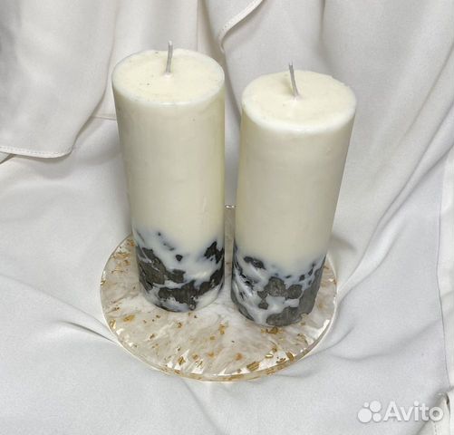 Свечи интерьерные ароматизированные на бетоне