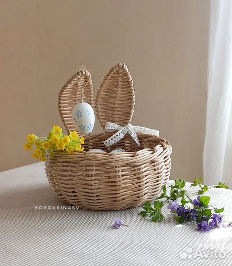 Корзина зайка. Пасхальная корзина