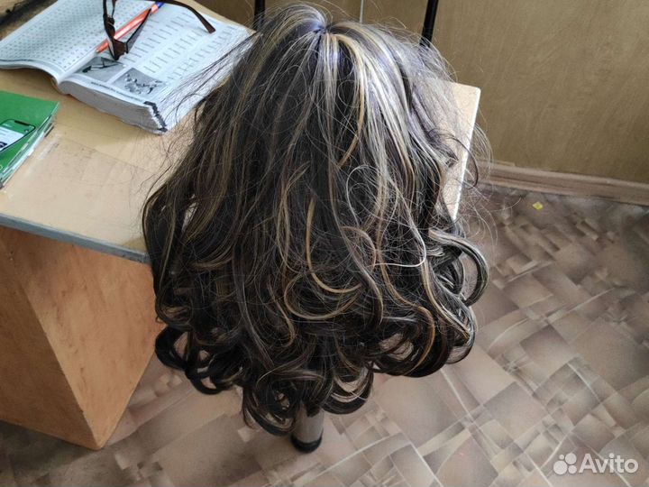 Парик - цвет черный.40-50см