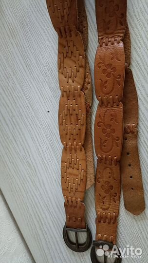 Ремень женский натуральная кожа бежевый