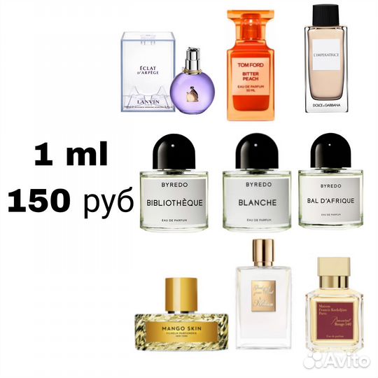 Пробники женского и мужского парфюма