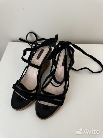 Босоножки из натуральной кожи и замши Uterqüe