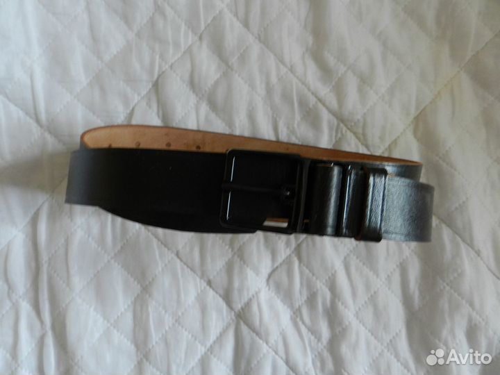 Ремень мужской кожаный чёрный/коричневый