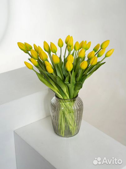 Искусственные цветы. Тюльпан закрытый, букет 7 шту