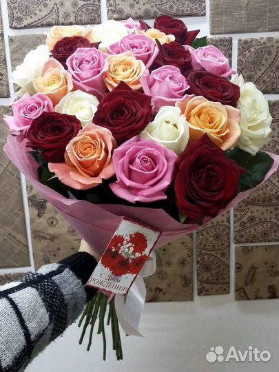 Цветы розы букет