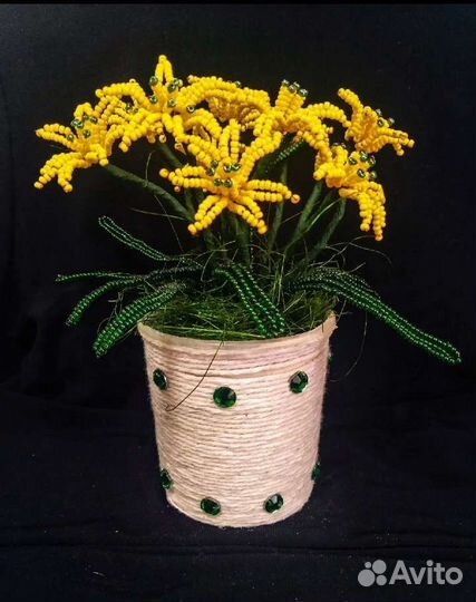 Цветы из бисера