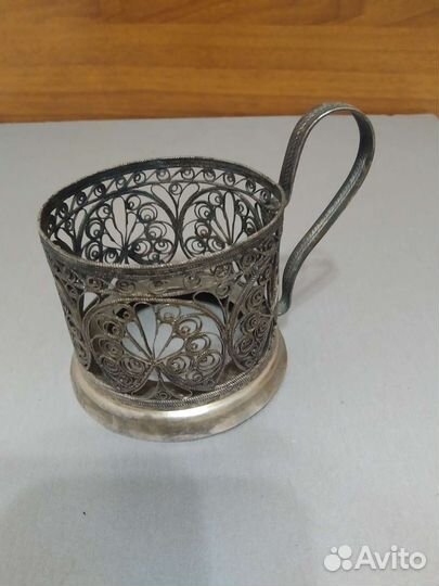 Подстаканник скань СССР мельхиор 4