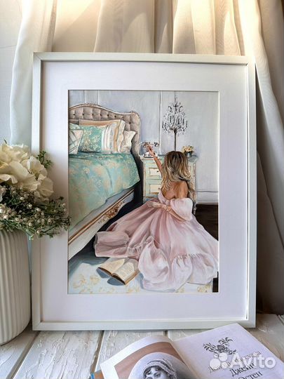 Картинамаслом30х40 см.Картина с девушкой. Нежность