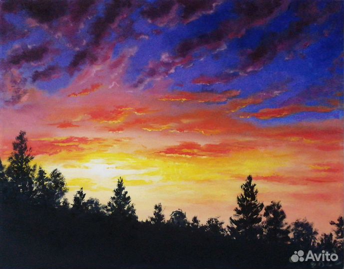 Летние закаты. 40х50, 70х50