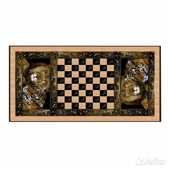 Нарды + Шашки Сирия Львы средние 50 см