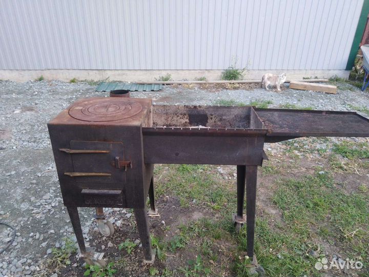 Мангал с печью под казан