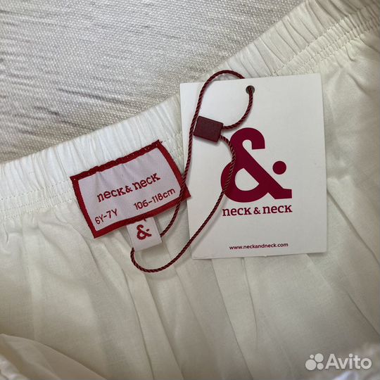 Юбка 116-122 в складочку белая Neckandneck