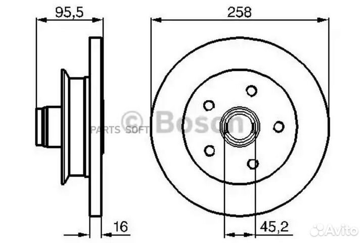 Bosch 0986478224 диск тормозной передний