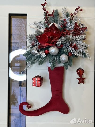 Новогодний декор, рождественский сапожок