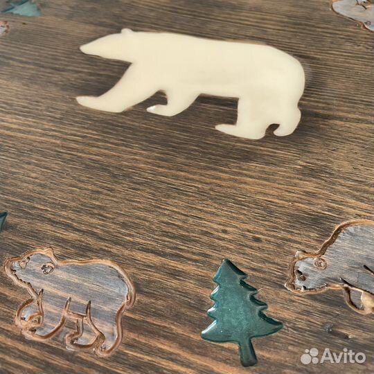 Поднос деревянный круглый