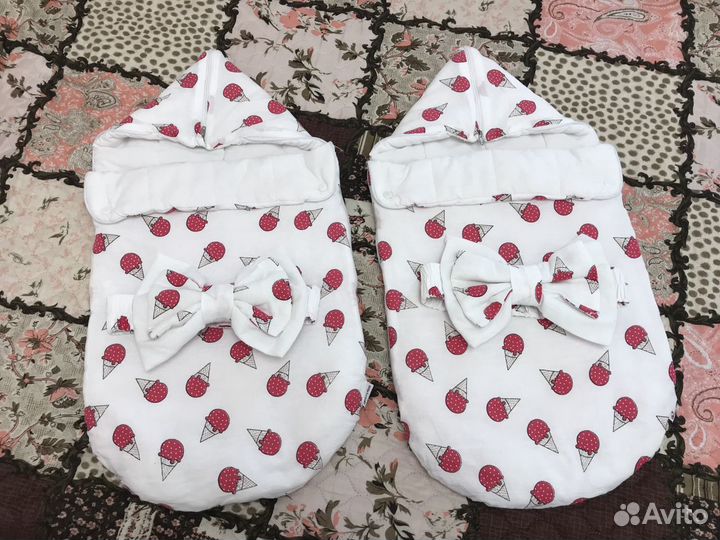 Конверт на выписку летний для двойни