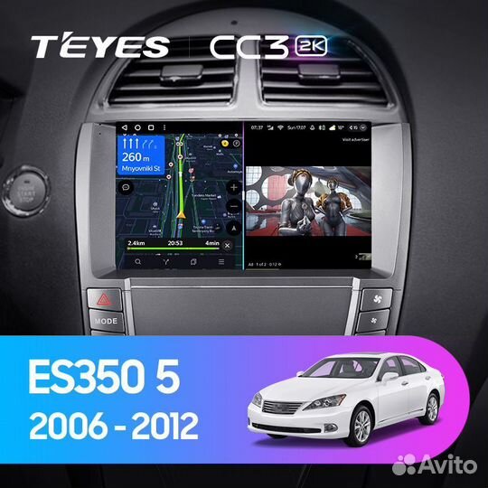 Магнитола Teyes CC3 2K 4/64 Lexus ES350 XV40