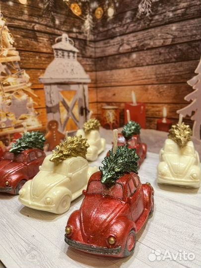 Свеча новогодняя машинка