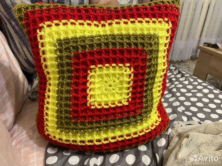 Наволочка декоративная вязанная