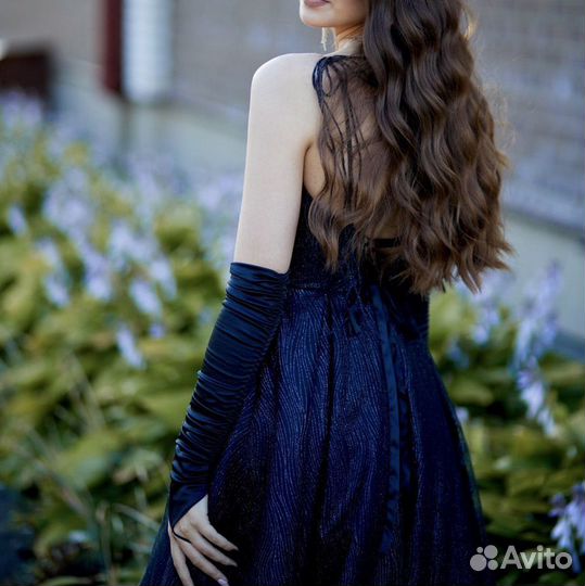 Вечернее платье в пол черное 42-44