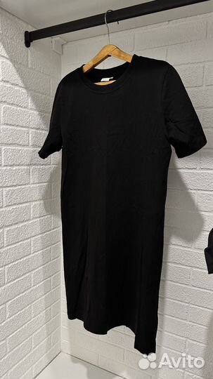 Платье футболка hm черное
