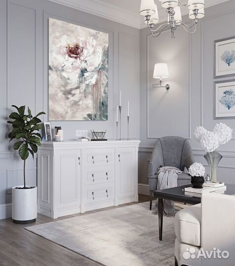 Интерьерная Картина Большая Нежная Картина Пион