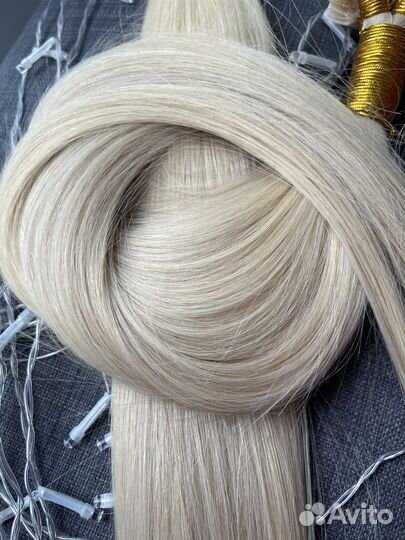 Волосы для наращивания 53 см блонд славянка