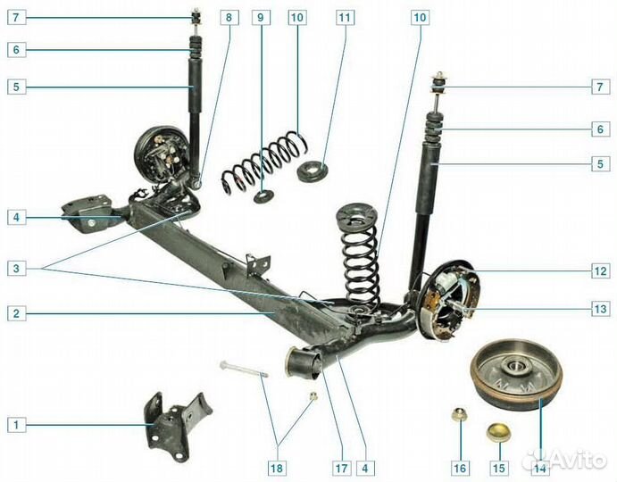 Усиленная задняя подвеска Рено Логан