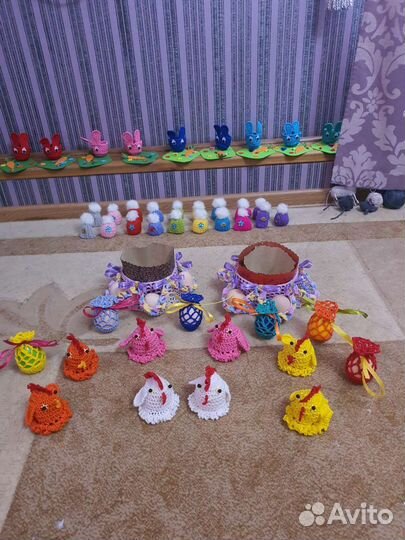 Цыплята вязаные. Пасхальное украшение