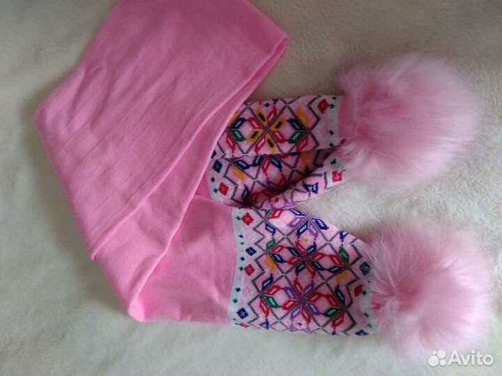 Шапка с шарфом