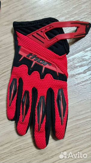 Детские мотоперчатки thor XXS красные