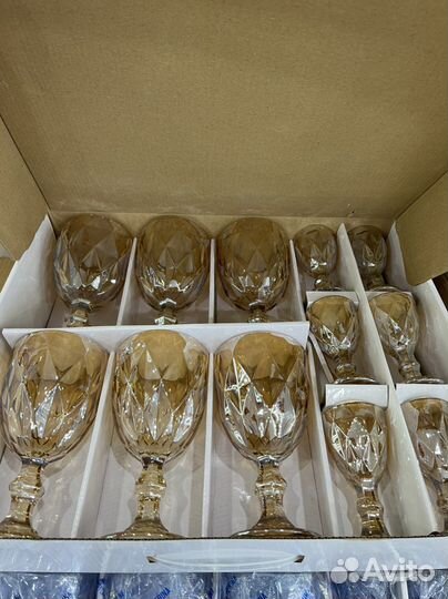 Наборы фужеры+рюмки по 6 шт