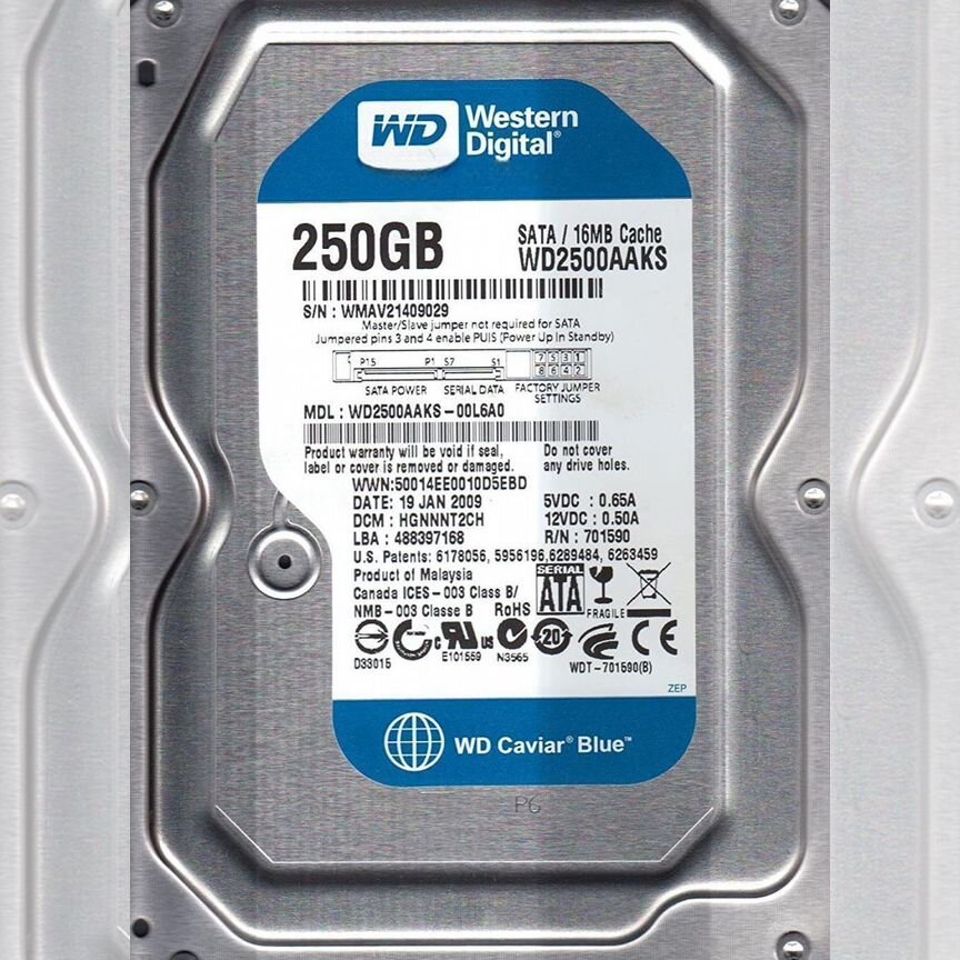 [WD2500AAKS] Жесткий Диск Wd 250gb Sata2 3.5 Wd2500aaks