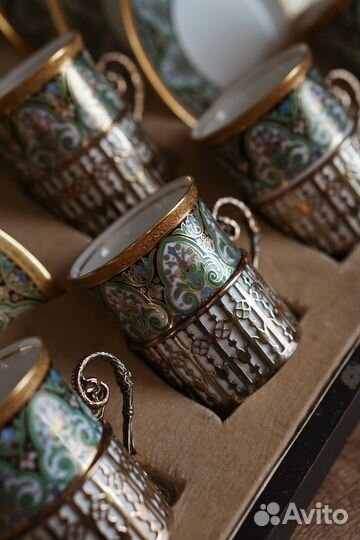 Wedgwood сервиз серебро подстаканники ар-деко