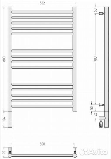Сунержа Богема 3.0 прямая 800х500 мэм левый Матово