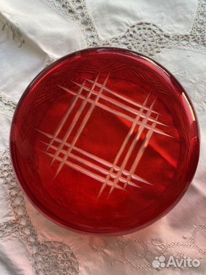 Салатник рубиновое стекло СССР