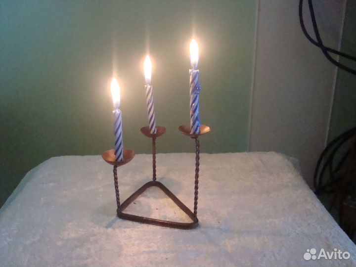 Подсвечник для тонкой свечи медь