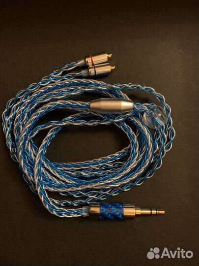 Кабель медь+серебро джек 3.5 mmcx коннекторы