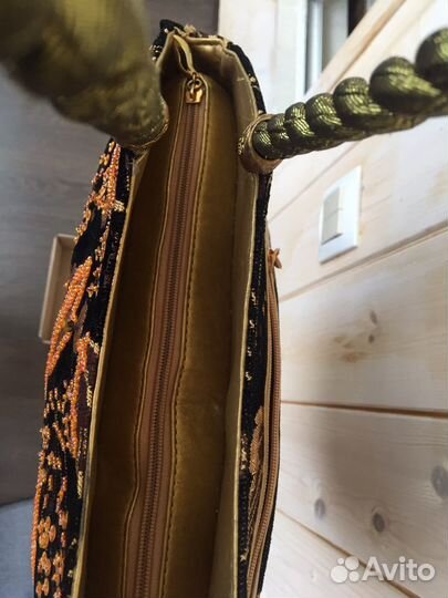 Cумка винтажная бархатная вышивка и пайетки