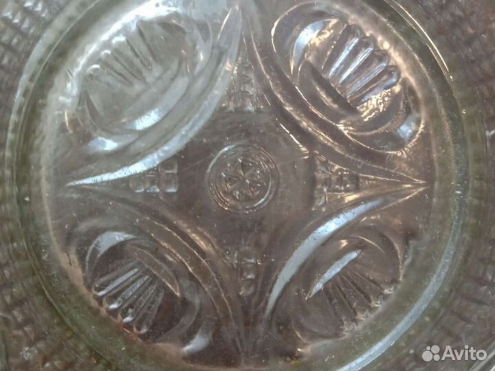 Ваза для фруктов цветное стекло СССР