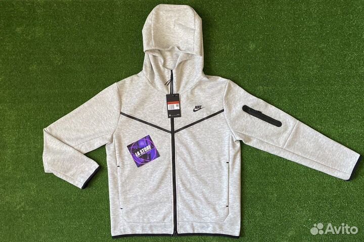 Зип худи Nike Tech Fleece серое
