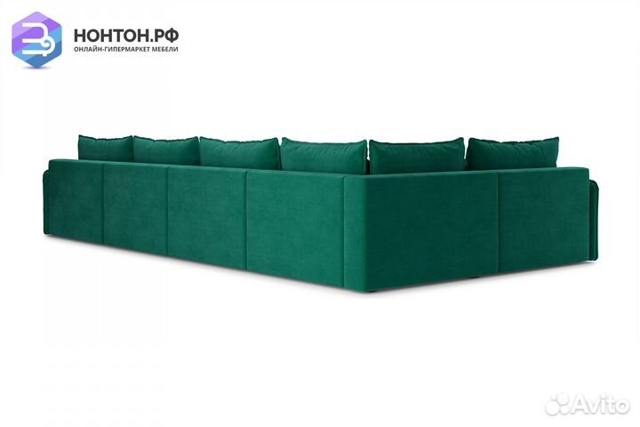 Диван п-образный тик-так Антей изумрудный