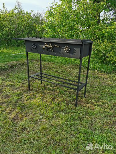 Мангал 4 мм разборный усилен бортами почти вечный