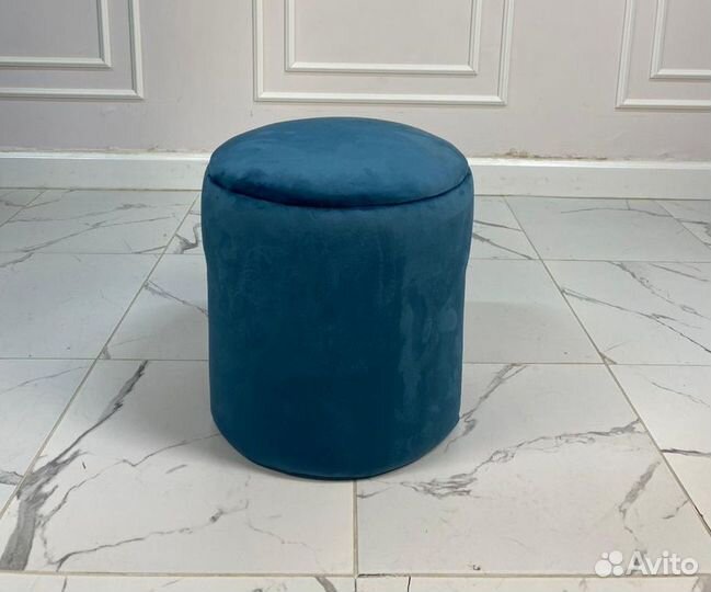 Пуф круглый Вокер, синий