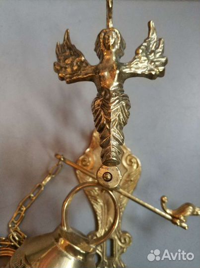 Колокол большой настенный латунь